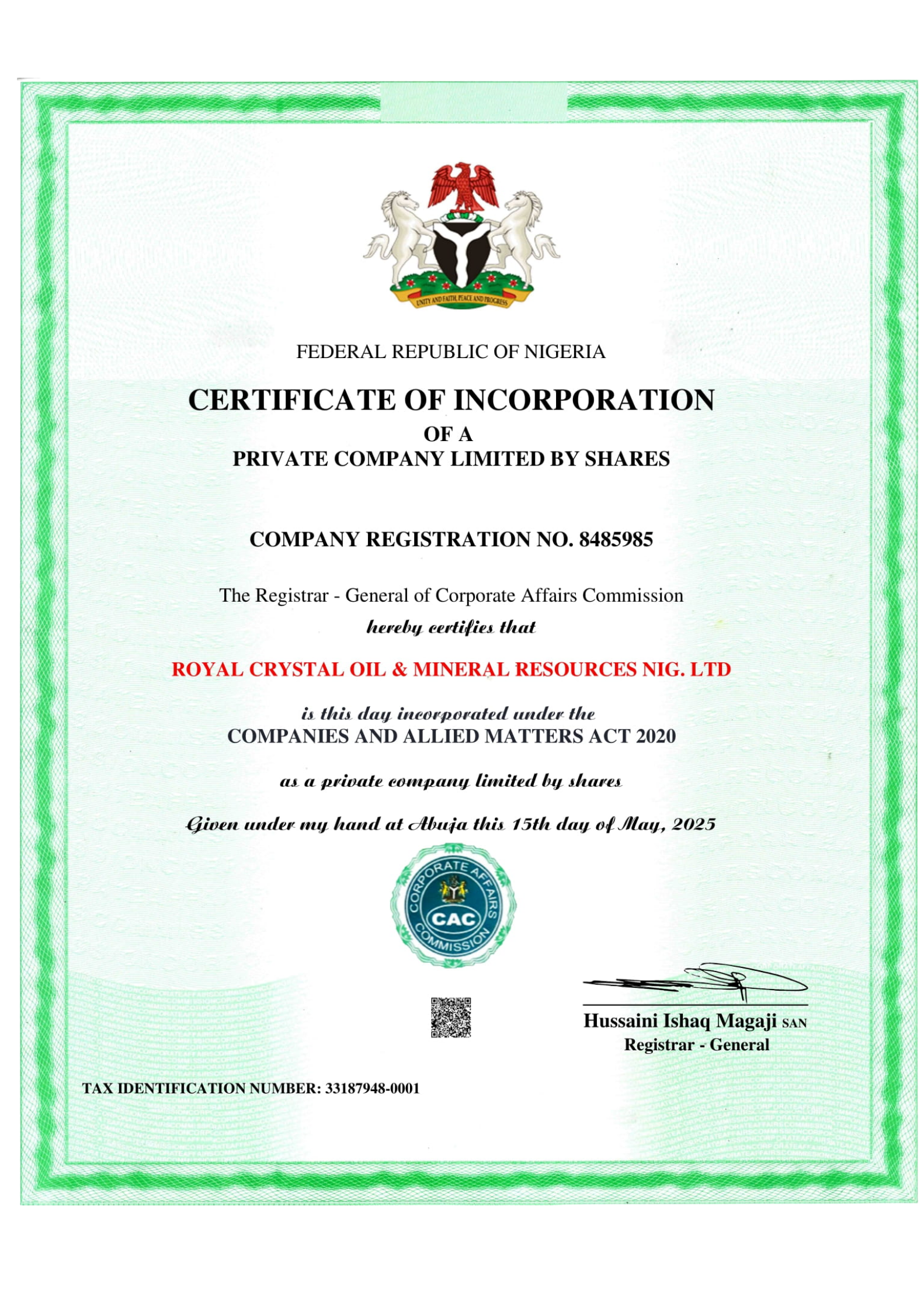 CAC Certificate